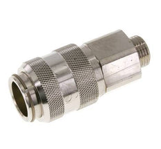 Nickel-plated Brass DN 15 Air Coupling Socket G 1/2 inch Male Double Shut-Off