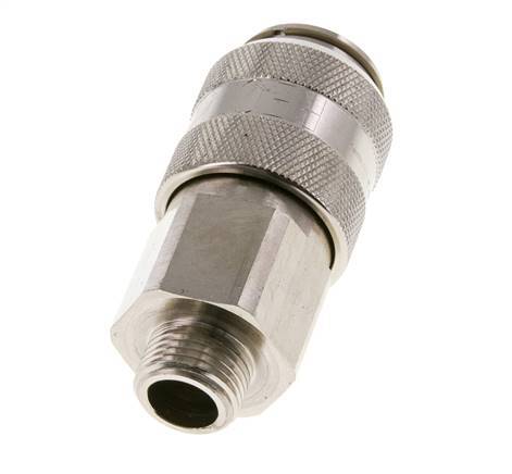 Nickel-plated Brass DN 15 Air Coupling Socket G 1/2 inch Male Double Shut-Off