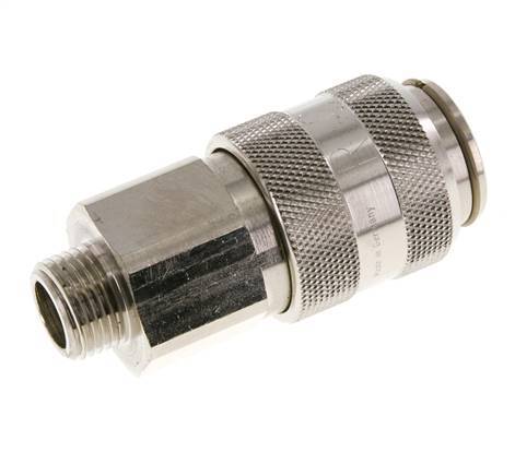 Nickel-plated Brass DN 15 Air Coupling Socket G 1/2 inch Male Double Shut-Off