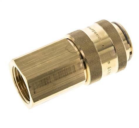 Brass DN 19 Air Coupling Socket G 1 inch Female Double Shut-Off