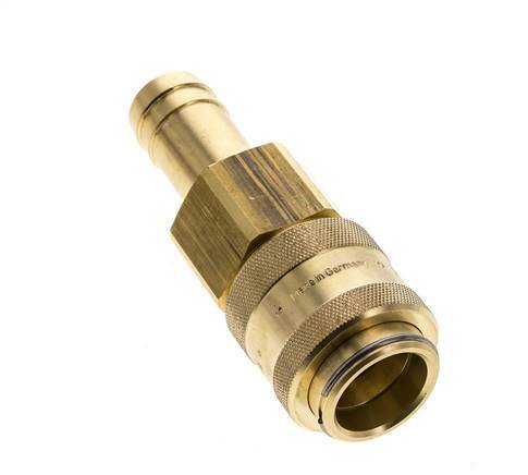 Brass DN 19 Air Coupling Socket 25 mm Hose Pillar Double Shut-Off