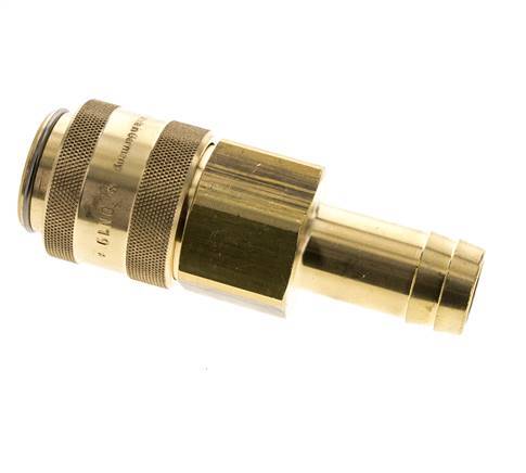 Brass DN 19 Air Coupling Socket 25 mm Hose Pillar Double Shut-Off