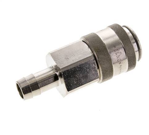 Nickel-plated Brass DN 19 Air Coupling Socket 19 mm Hose Pillar Double Shut-Off