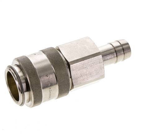 Nickel-plated Brass DN 19 Air Coupling Socket 19 mm Hose Pillar Double Shut-Off