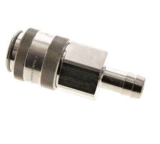 Nickel-plated Brass DN 19 Air Coupling Socket 19 mm Hose Pillar Double Shut-Off