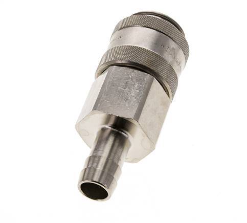 Nickel-plated Brass DN 19 Air Coupling Socket 19 mm Hose Pillar Double Shut-Off