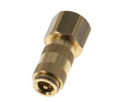 Brass DN 2.7 (Micro) Air Coupling Socket G 1/8 inch Female Double Shut-Off
