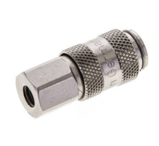 Nickel-plated Brass DN 2.7 (Micro) Air Coupling Socket M5 Female Double Shut-Off