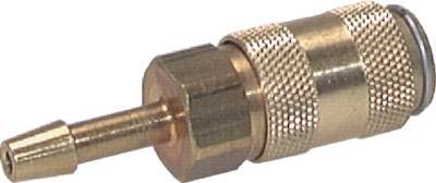 Messing DN 2,7 (Micro) Luftkupplungsmuffe 5 mm Schlauchsäule Doppelabsperrung