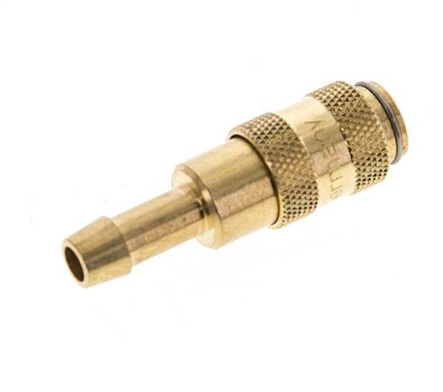 Messing DN 2,7 (Micro) Luftkupplungsmuffe 5 mm Schlauchsäule Doppelabsperrung