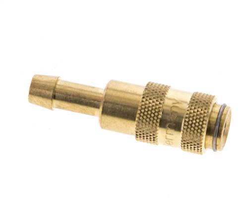 Messing DN 2,7 (Micro) Luftkupplungsmuffe 5 mm Schlauchsäule Doppelabsperrung