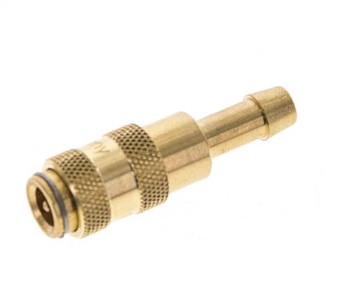 Messing DN 2,7 (Micro) Luftkupplungsmuffe 5 mm Schlauchsäule Doppelabsperrung