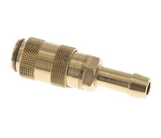 Brass DN 2.7 (Micro) Air Coupling Socket 5 mm Hose Pillar Double Shut-Off