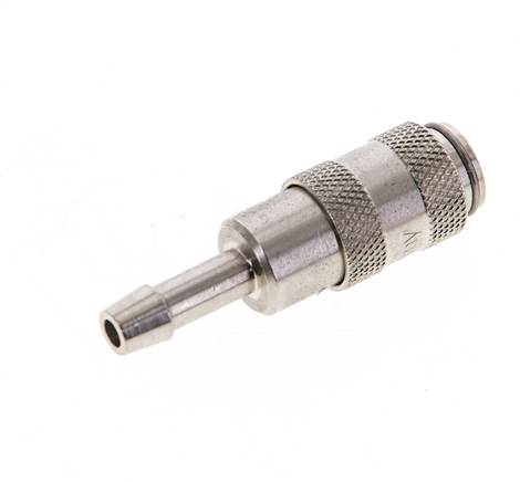 Messing vernickelt DN 2,7 (Micro) Luftkupplungsmuffe 4 mm Schlauchsäule Doppelabsperrung