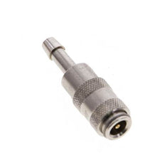 Messing vernickelt DN 2,7 (Micro) Luftkupplungsmuffe 4 mm Schlauchsäule Doppelabsperrung