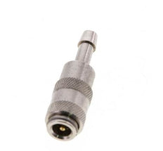 Messing vernickelt DN 2,7 (Micro) Luftkupplungsmuffe 4 mm Schlauchsäule Doppelabsperrung