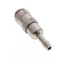 Messing vernickelt DN 2,7 (Micro) Luftkupplungsmuffe 4 mm Schlauchsäule Doppelabsperrung
