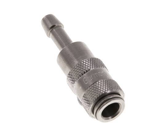 Stainless steel DN 2.7 (Micro) Air Coupling Socket 4 mm Hose Pillar