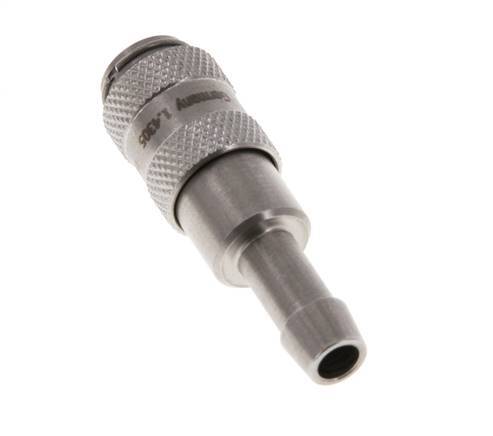 Stainless steel DN 2.7 (Micro) Air Coupling Socket 5 mm Hose Pillar