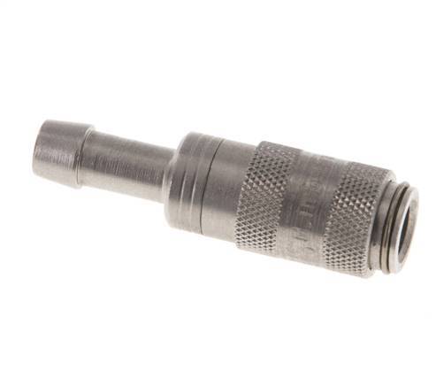 Stainless steel DN 2.7 (Micro) Air Coupling Socket 5 mm Hose Pillar Double Shut-Off