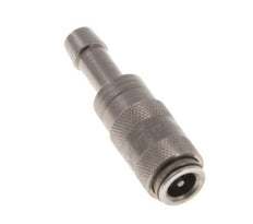 Stainless steel DN 2.7 (Micro) Air Coupling Socket 5 mm Hose Pillar Double Shut-Off