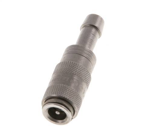 Stainless steel DN 2.7 (Micro) Air Coupling Socket 5 mm Hose Pillar Double Shut-Off