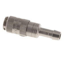 Stainless steel DN 2.7 (Micro) Air Coupling Socket 5 mm Hose Pillar Double Shut-Off