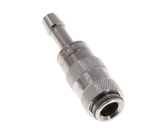 Stainless Steel 316L DN 2.7 (Micro) Air Coupling Socket 4 mm Hose Pillar