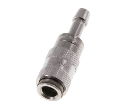Stainless Steel 316L DN 2.7 (Micro) Air Coupling Socket 4 mm Hose Pillar