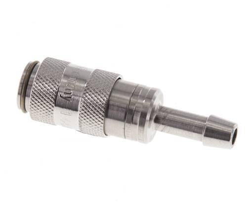 Stainless Steel 316L DN 2.7 (Micro) Air Coupling Socket 4 mm Hose Pillar