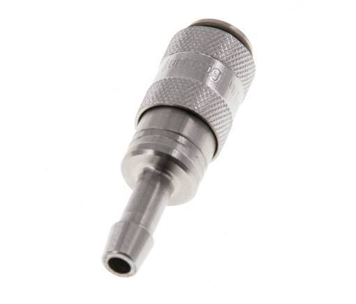 Stainless Steel 316L DN 2.7 (Micro) Air Coupling Socket 4 mm Hose Pillar