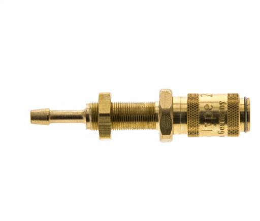 Messing DN 2,7 (Micro) Luftkupplung Muffe 3 mm Schlauch Säule Bulkhead Doppelabsperrung