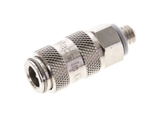 Nickel-plated Brass DN 2.7 (Micro) Air Coupling Socket M5 Male Double Shut-Off