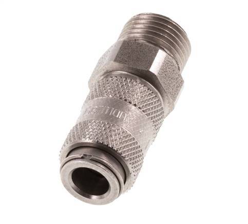 Stainless steel DN 2.7 (Micro) Air Coupling Socket G 1/8 inch Male