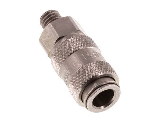 Stainless steel DN 2.7 (Micro) Air Coupling Socket M5 Male