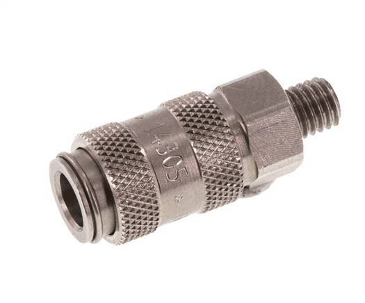 Stainless steel DN 2.7 (Micro) Air Coupling Socket M5 Male