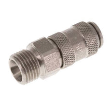 Stainless steel DN 2.7 (Micro) Air Coupling Socket G 1/8 inch Male Double Shut-Off