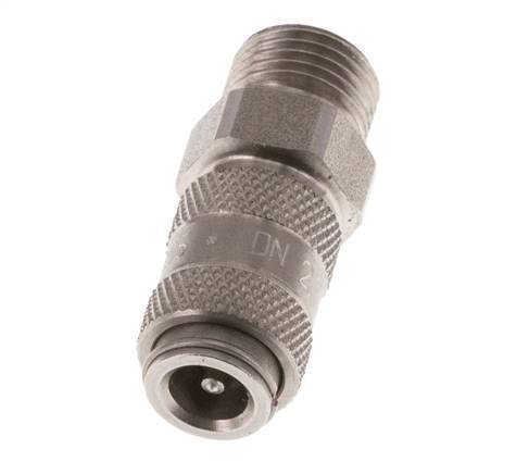 Stainless steel DN 2.7 (Micro) Air Coupling Socket G 1/8 inch Male Double Shut-Off