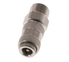 Stainless steel DN 2.7 (Micro) Air Coupling Socket G 1/8 inch Male Double Shut-Off