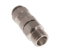 Stainless steel DN 2.7 (Micro) Air Coupling Socket G 1/8 inch Male Double Shut-Off