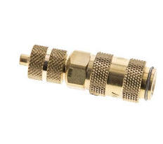 Brass DN 2.7 (Micro) Air Coupling Socket 3x4.3 mm Union Nut Double Shut-Off