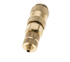 Brass DN 2.7 (Micro) Air Coupling Socket 3x4.3 mm Union Nut Double Shut-Off