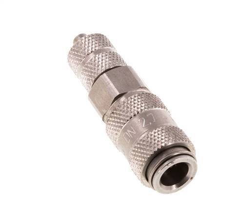 Stainless steel DN 2.7 (Micro) Air Coupling Socket 3x4.3 mm Union Nut