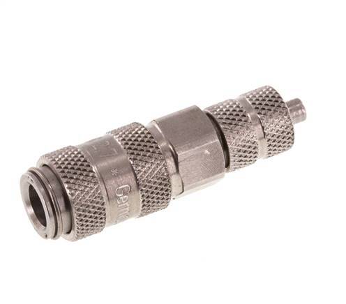 Stainless steel DN 2.7 (Micro) Air Coupling Socket 3x4.3 mm Union Nut