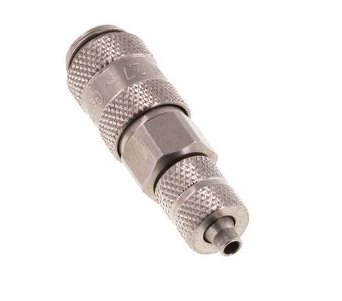 Stainless steel DN 2.7 (Micro) Air Coupling Socket 3x4.3 mm Union Nut