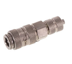 Stainless steel DN 2.7 (Micro) Air Coupling Socket 3x4.3 mm Union Nut Double Shut-Off