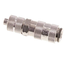 Edelstahl 316L DN 2,7 (Micro) Luftkupplung Muffe 4x6 mm Überwurfmutter Doppelabsperrung