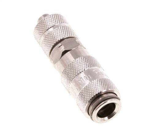 Stainless Steel 316L DN 2.7 (Micro) Air Coupling Socket 4x6 mm Union Nut