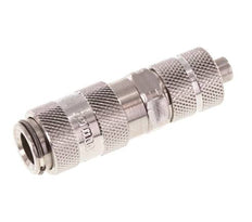 Edelstahl 316L DN 2,7 (Micro) Luftkupplung Muffe 4x6 mm Überwurfmutter Doppelabsperrung
