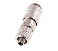 Edelstahl 316L DN 2,7 (Micro) Luftkupplung Muffe 4x6 mm Überwurfmutter Doppelabsperrung